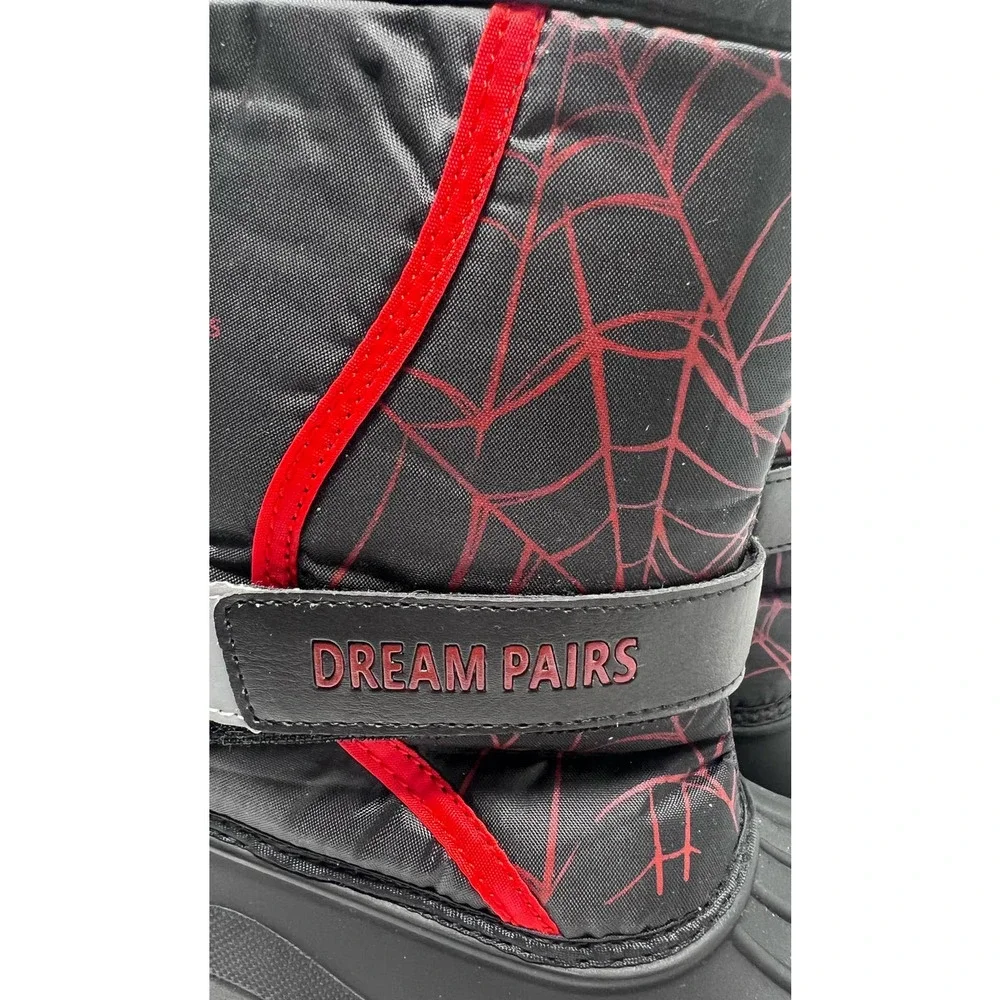Dream Pairs Kamick‎ Boys Black Red Spider Web Boots Fur Inside Size 13